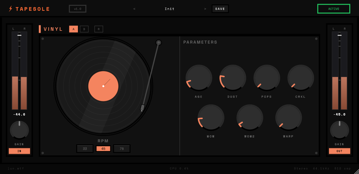 TapeSole v1.0.0 (VST3 + AU)