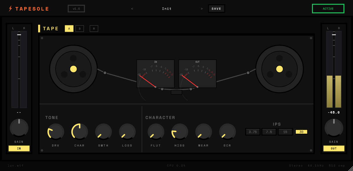 TapeSole v1.0.0 (VST3 + AU)
