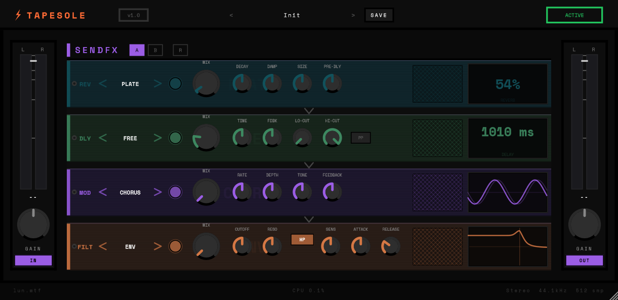 TapeSole v1.0.0 (VST3 + AU)