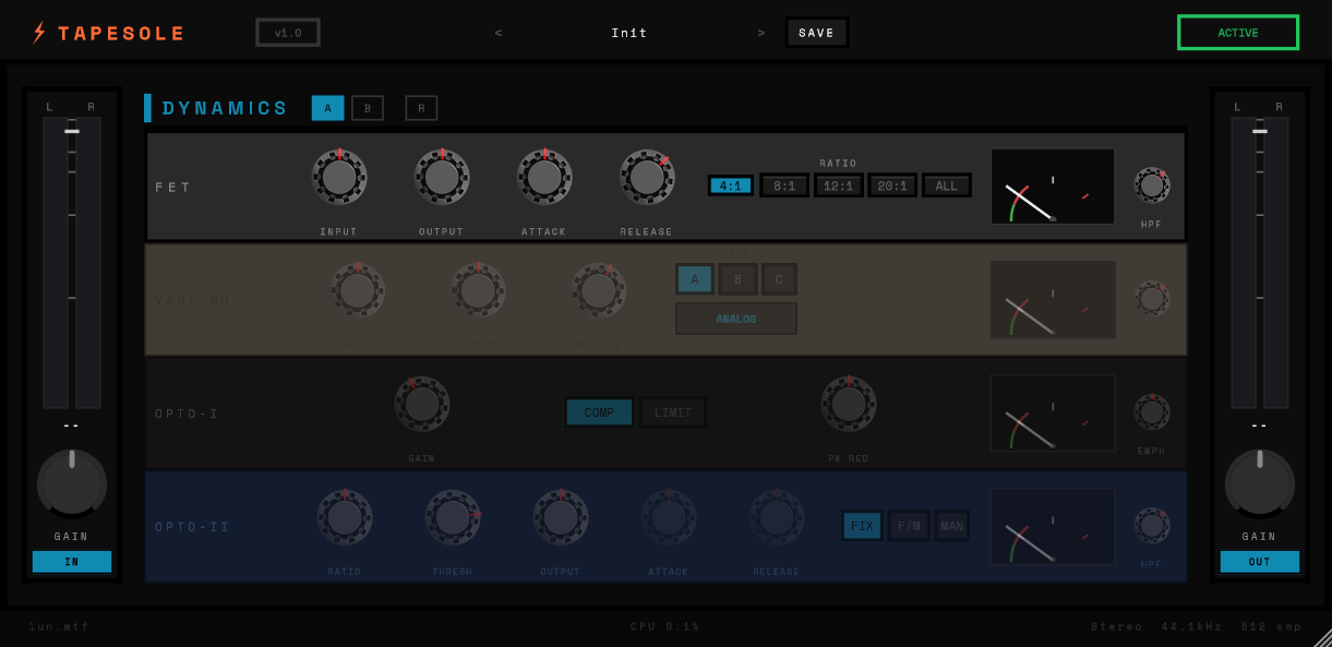 TapeSole v1.0.0 (VST3 + AU)