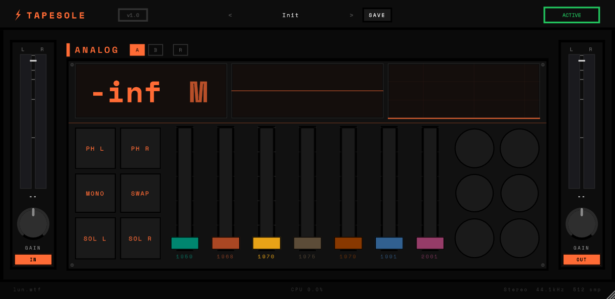 TapeSole v1.0.0 (VST3 + AU)